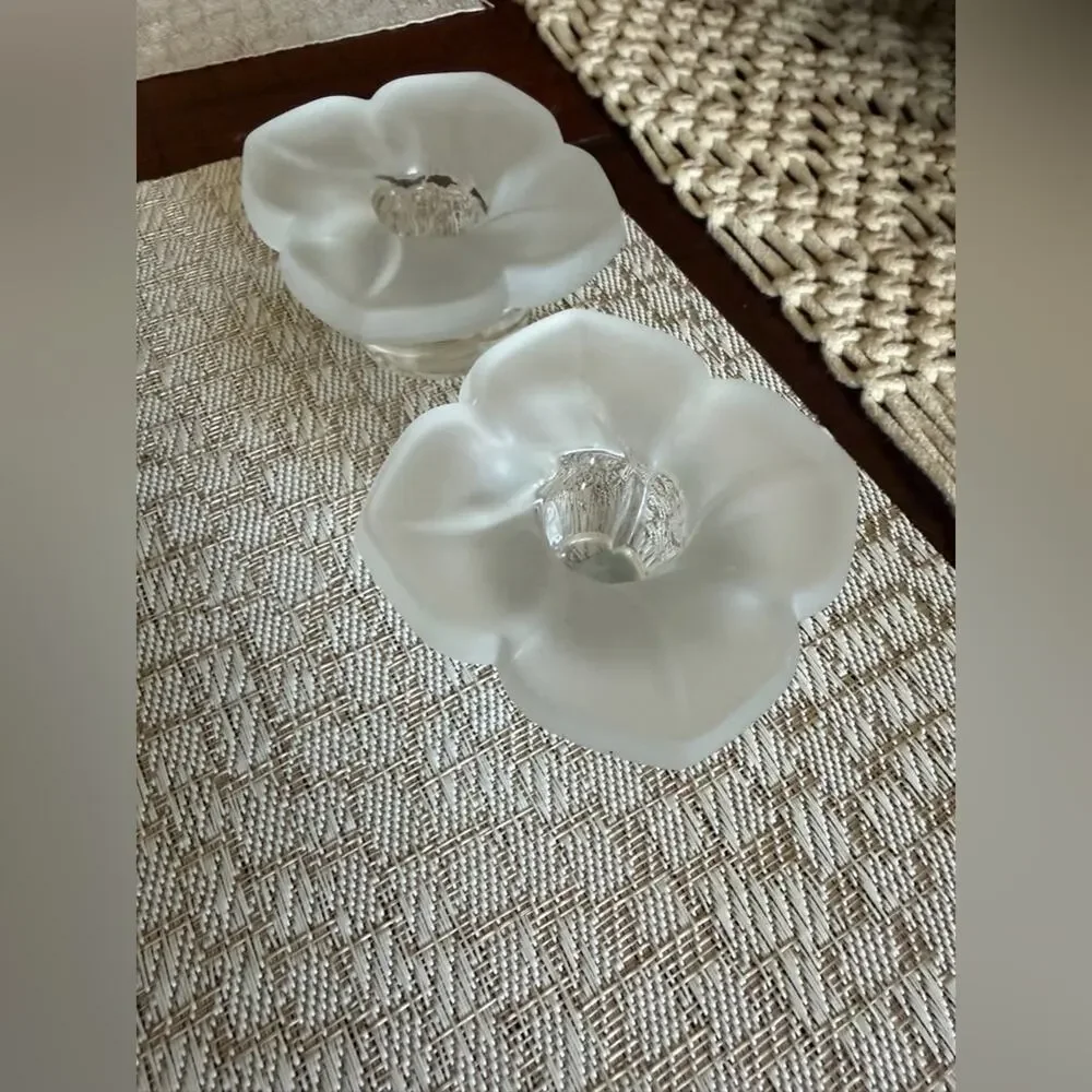 Vintage Gorgeous crystal candleholders J G Durand